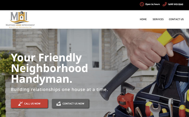 Captura de Imagen del Sitio Web de Servicios de Mantenimiento de Martinez Home Improvement